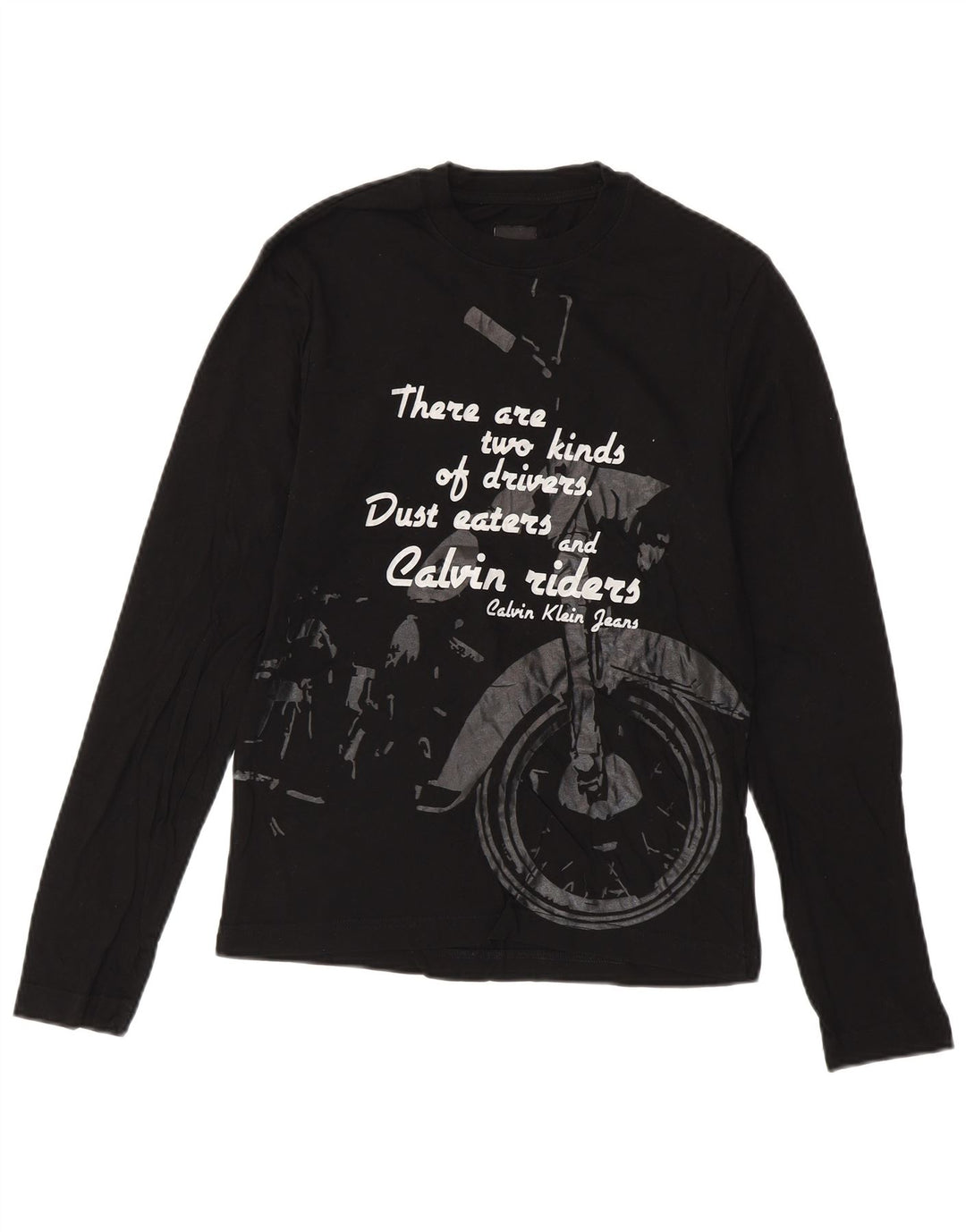 CALVIN KLEIN JEANS Top grafic pentru bărbați cu mânecă lungă, bumbac negru mic