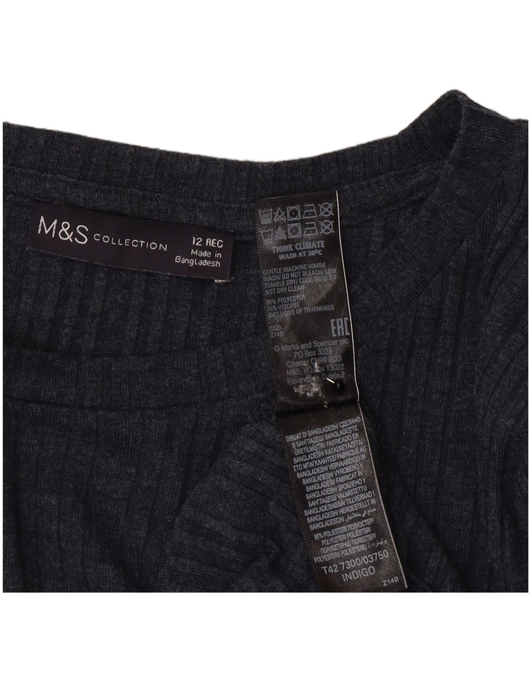 Rochie pulover pentru femei Marks & Spencer UK 12 Medium bleumarin Poliester