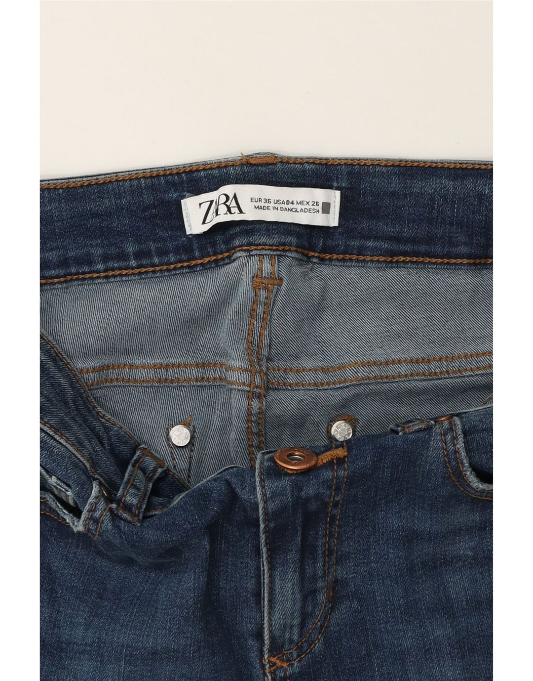ZARA Womens Capri Jeans EU 36 XS W26 L22 Blue Vintage Zara and Second-Hand Zara from Messina Hembry 