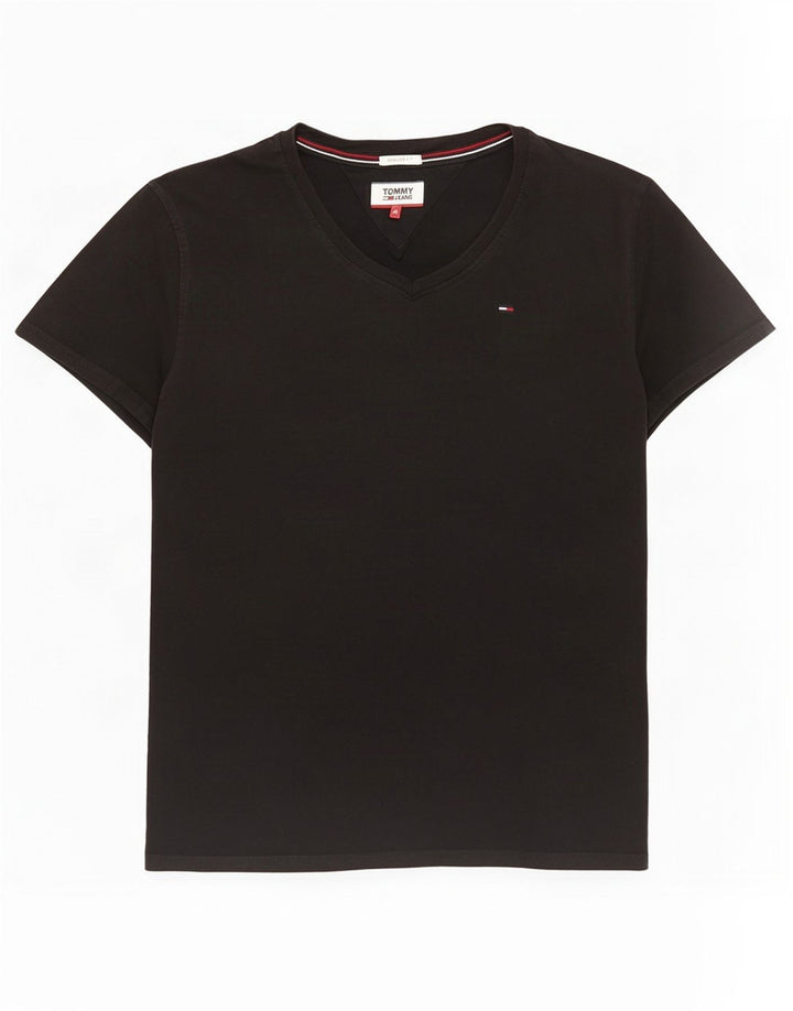 Tricou Tommy Hilfiger pentru bărbați, cu croiala normală, top mediu negru