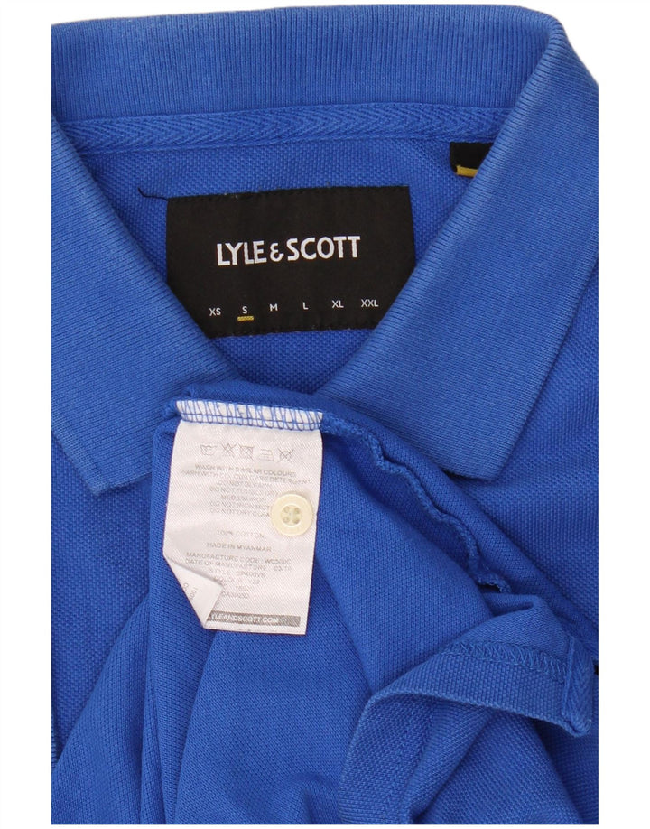 Tricou polo pentru bărbați Lyle & Scott, bumbac albastru mic