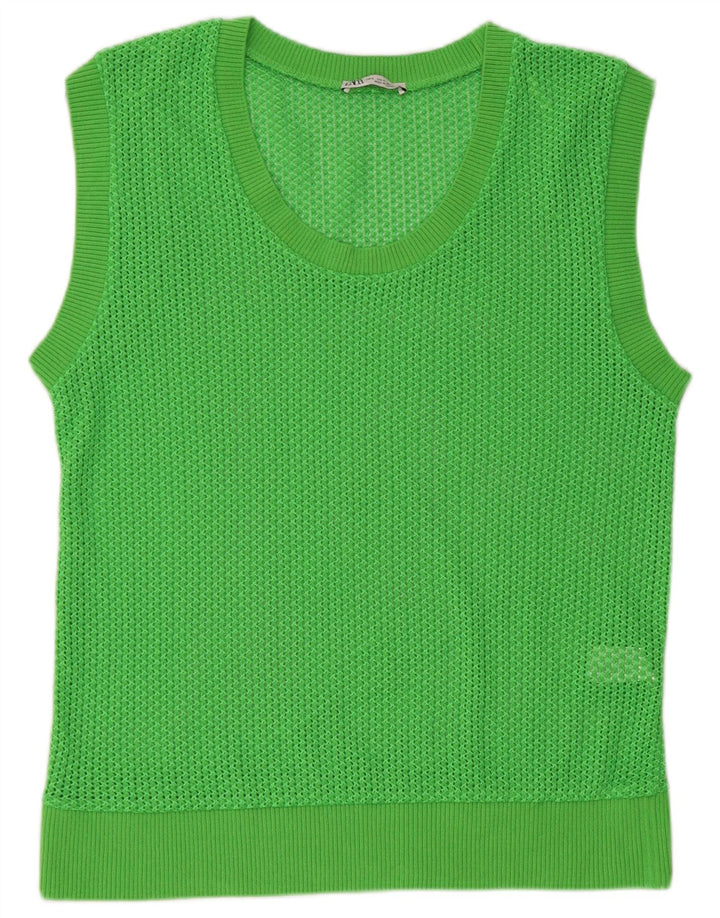Vesta pentru femei Zara UK 14 Bumbac verde mediu