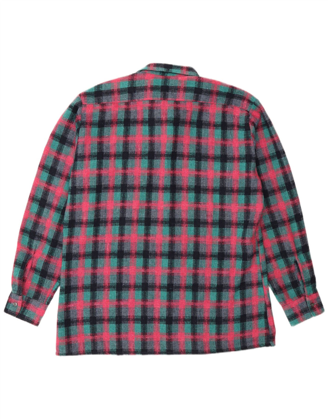Cămașă de flanel pentru bărbați vintage Mărimea 41/42 Poliester cu carouri mare turcoaz