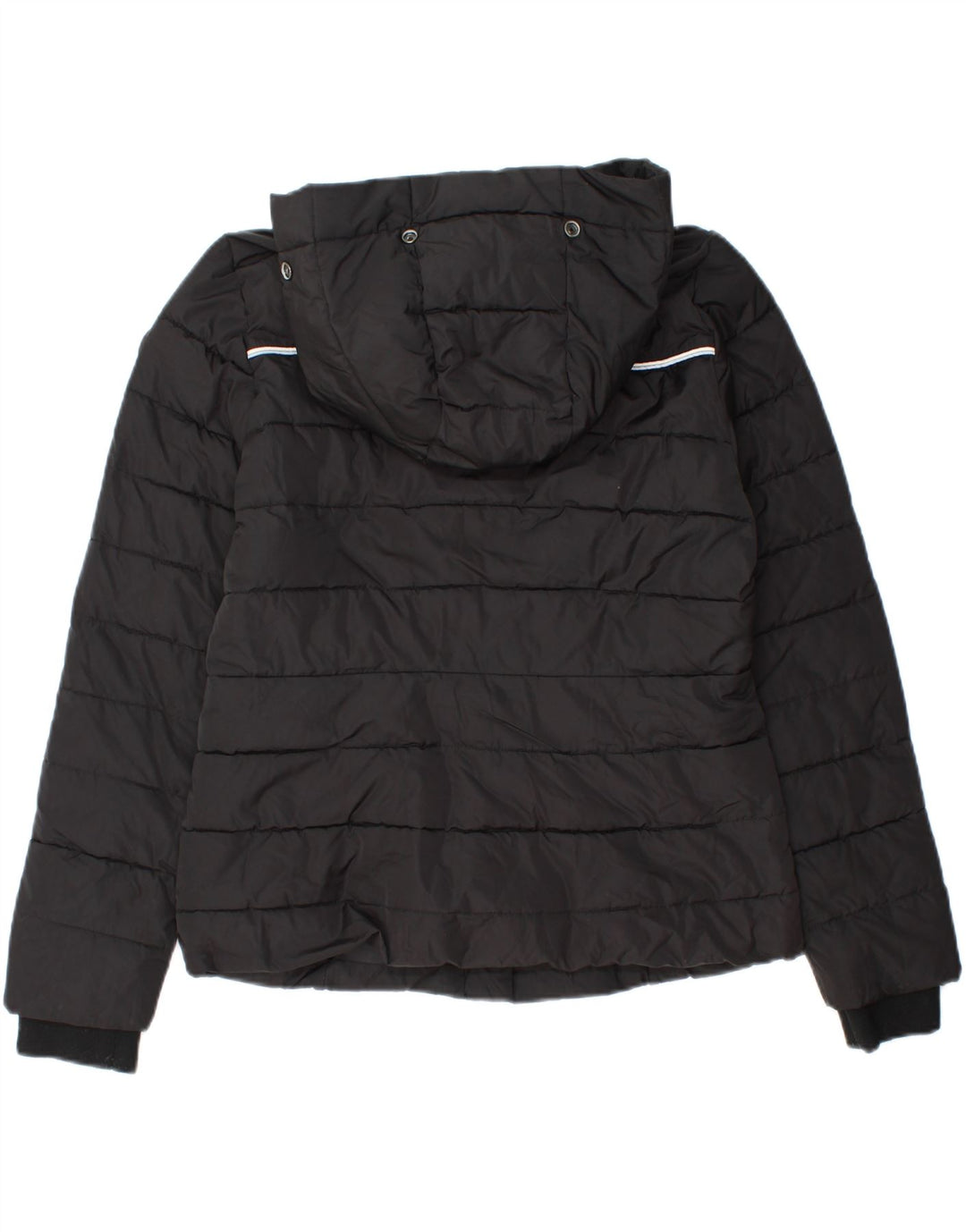 Jachetă căptușită cu glugă Superdry pentru femei UK 14 Poliester mediu negru