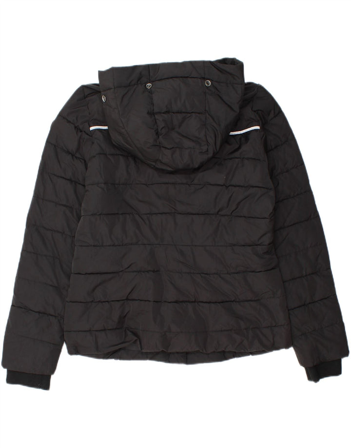 Jachetă căptușită cu glugă Superdry pentru femei UK 14 Poliester mediu negru