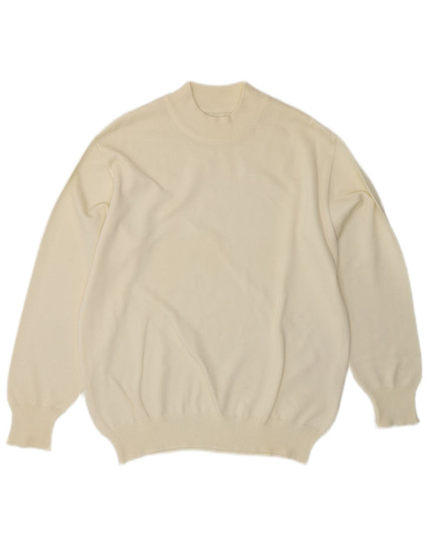 VINTAGE Pulover cu gât țestoasă pentru femei UK 14 Medium Off White