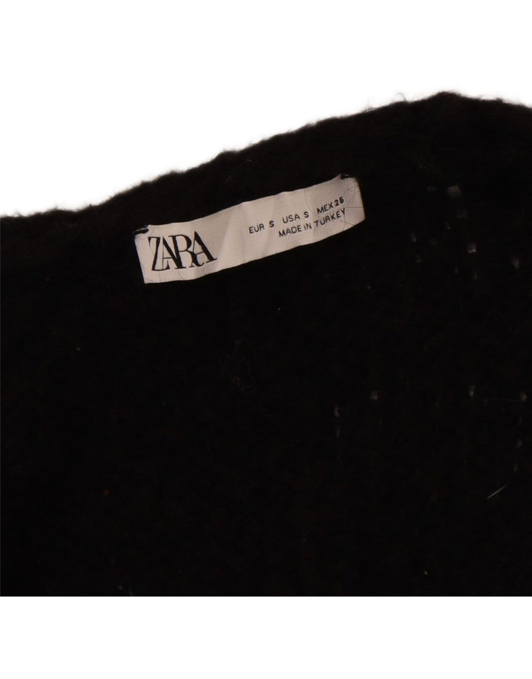 ZARA Womens Oversized Longline Open Cardigan Sweater UK 10 Small Black