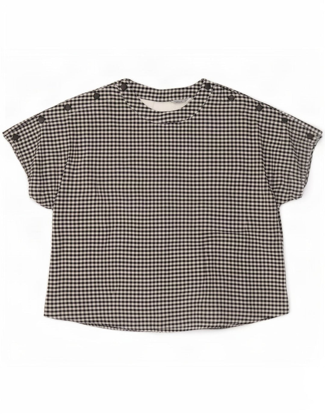 Bluză supradimensionată pentru femei Zara UK 10 Mic Negru Gingham