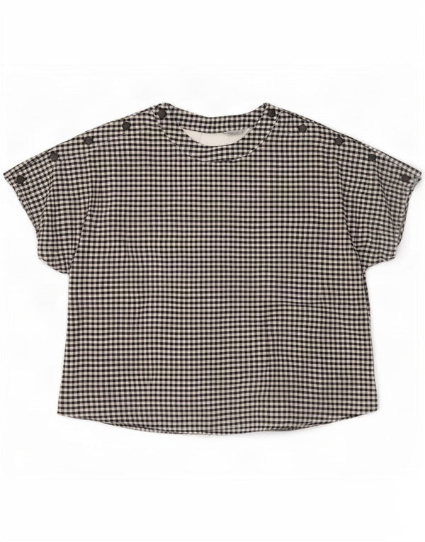 Bluză supradimensionată pentru femei Zara UK 10 Mic Negru Gingham