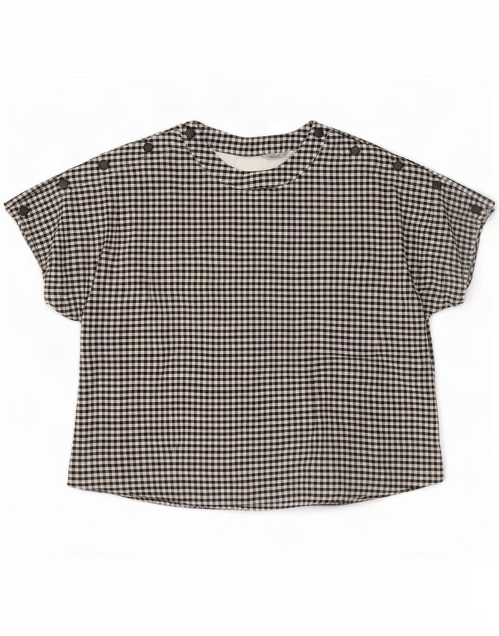 Bluză supradimensionată pentru femei Zara UK 10 Mic Negru Gingham