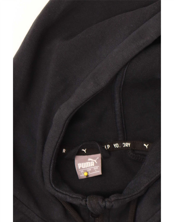 Pulover Puma pentru bărbați, cu fermoar, bumbac mare, negru