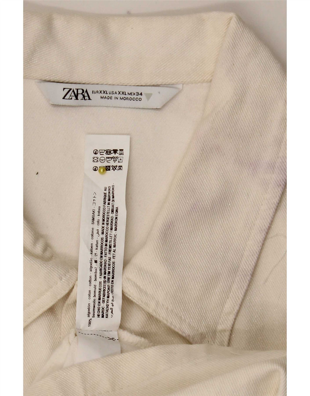 Costum pentru femei Zara din denim UK 20 2XL Bumbac alb