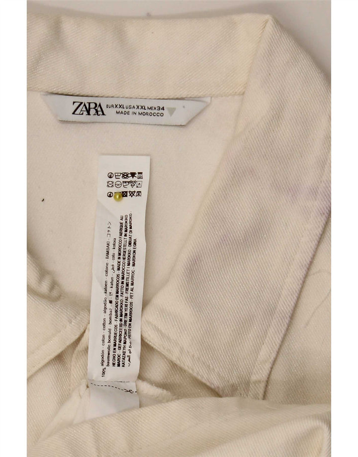 Costum pentru femei Zara din denim UK 20 2XL Bumbac alb
