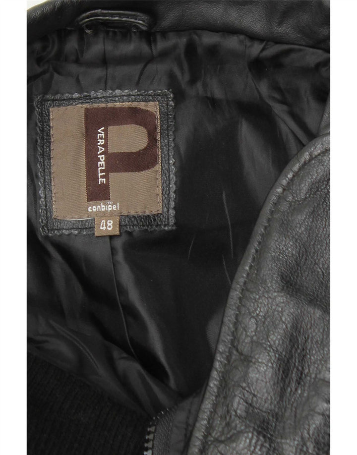 Jachetă din piele bărbătească Conbipel IT 48 Medium Black Leather