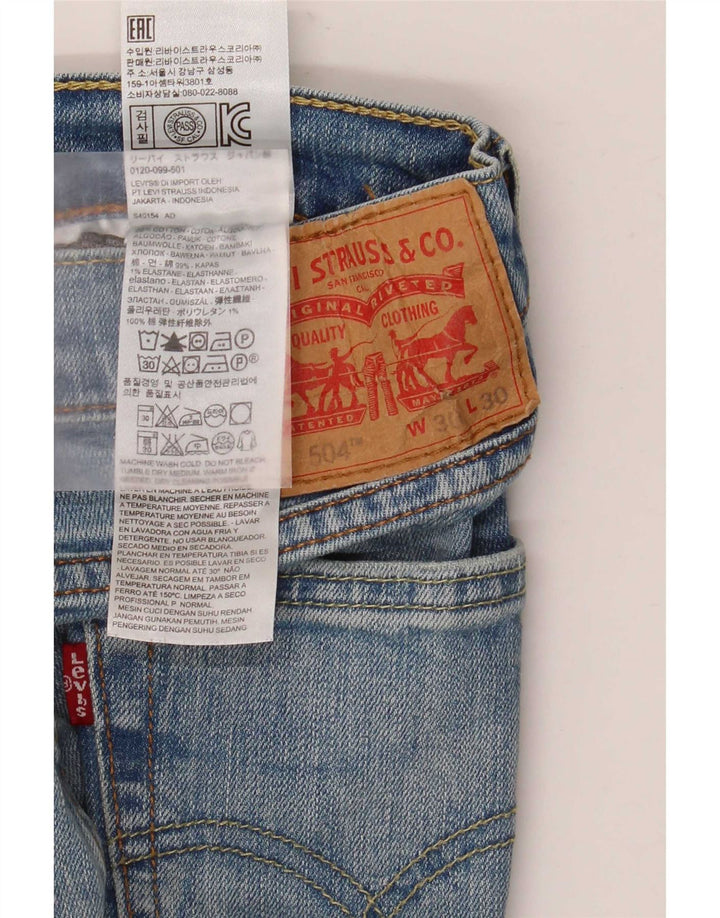 Blugi drepti pentru bărbați Levi's 504 W30 L30 Bumbac albastru