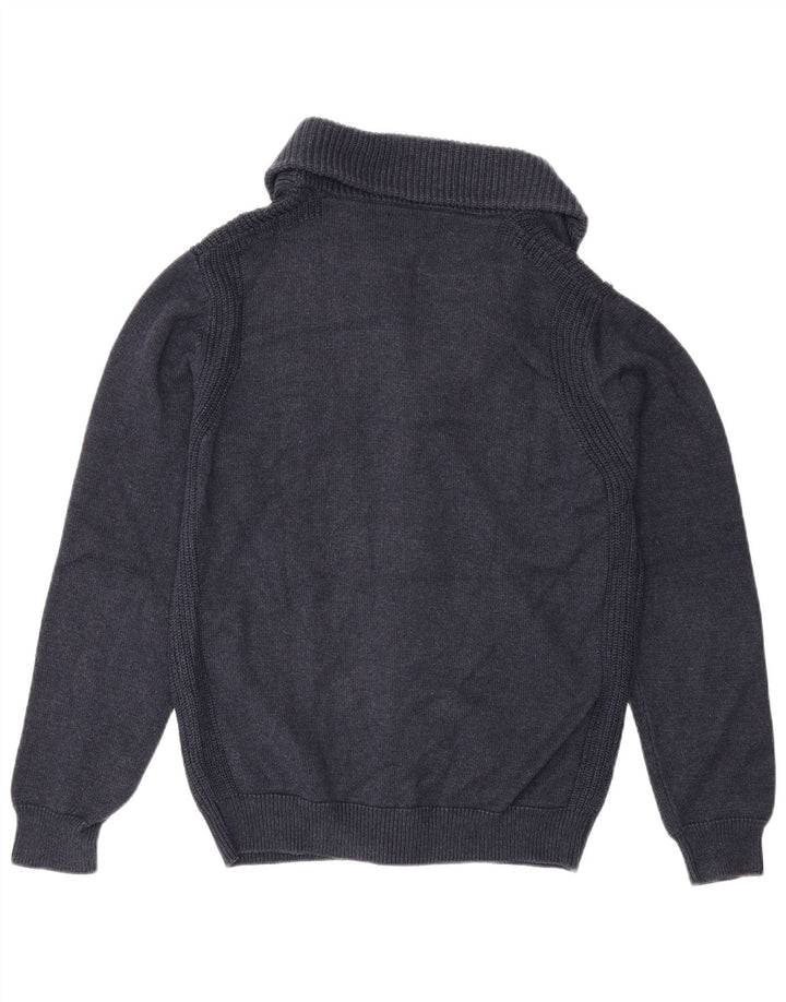 Pulover cardigan Massimo Dutti pentru bărbați, bumbac bleumarin mediu