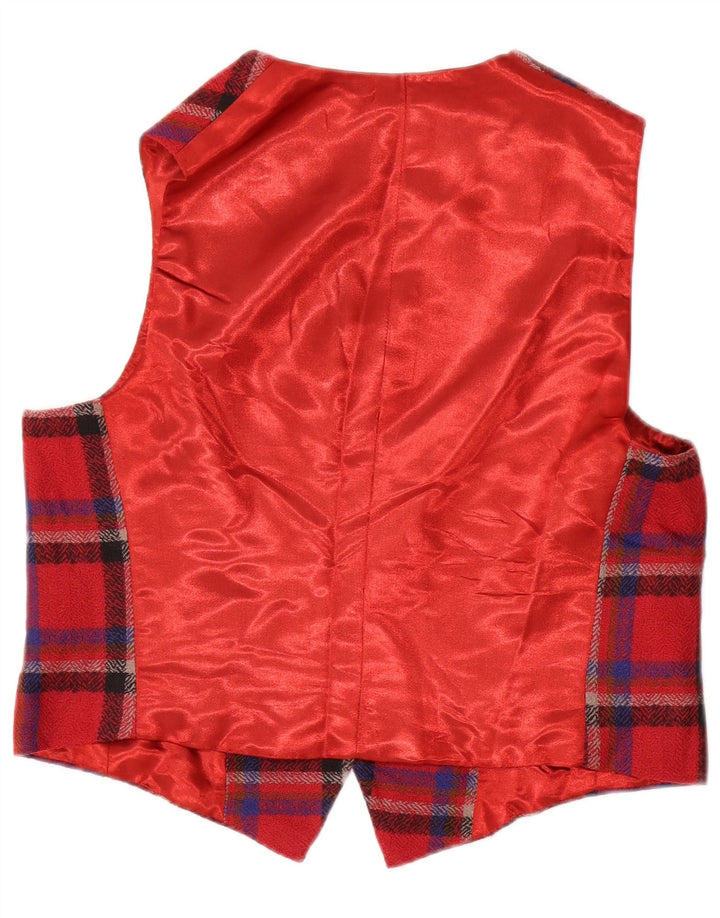 Vestă vintage pentru femei UK 14 Medium Red Check