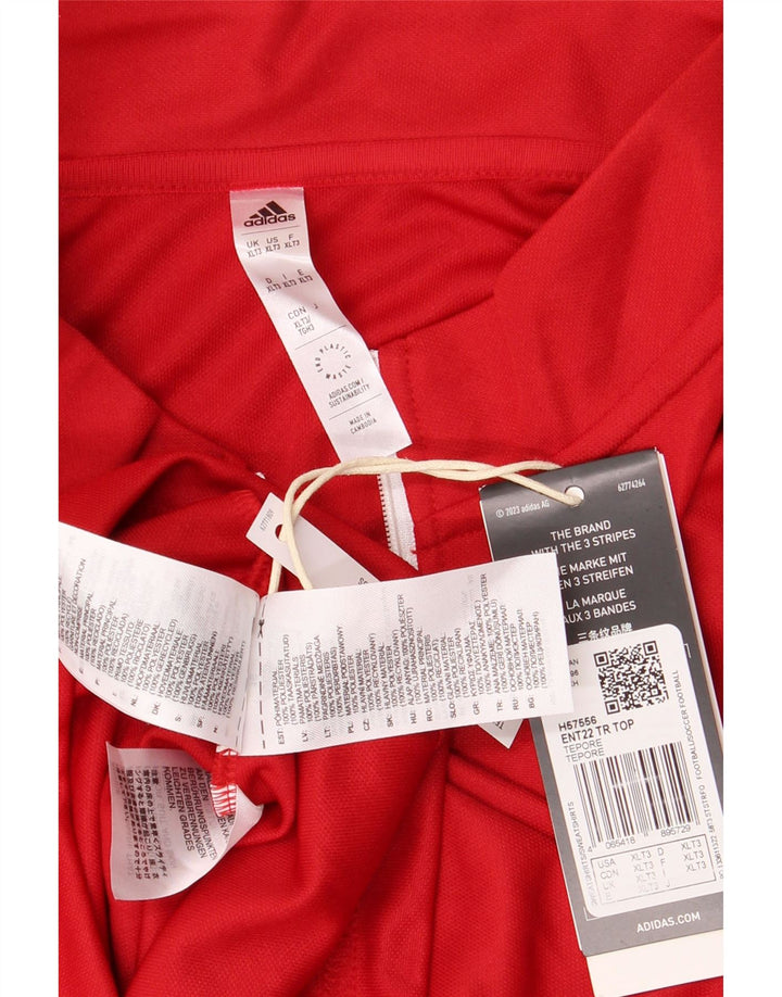 Adidas Aeroready Zip Neck Pullover Trening Top XL Poliester rosu