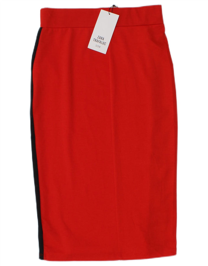 Fusta Creion Trafaluc pentru Damă Zara Mic W26 Poliester Colorblock Roșu