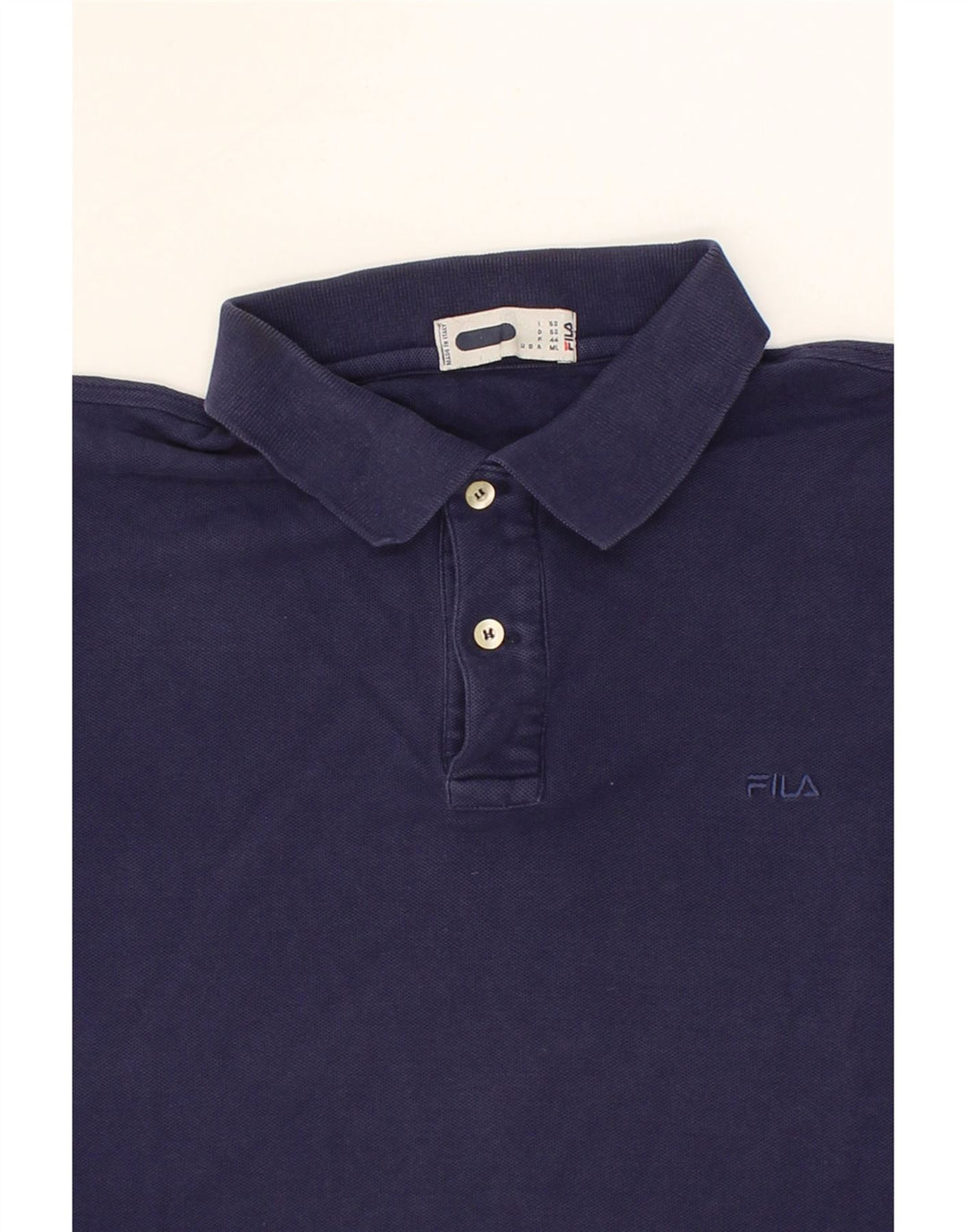 FILA Mens Polo Shirt IT 52 Large Navy Blue Cotton Vintage Fila and Second-Hand Fila from Messina Hembry 