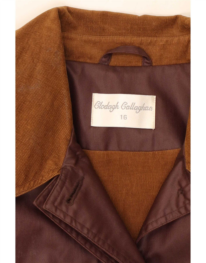 Clodagh Callaghan Trench pentru femei UK 16 Large Brown Poliester