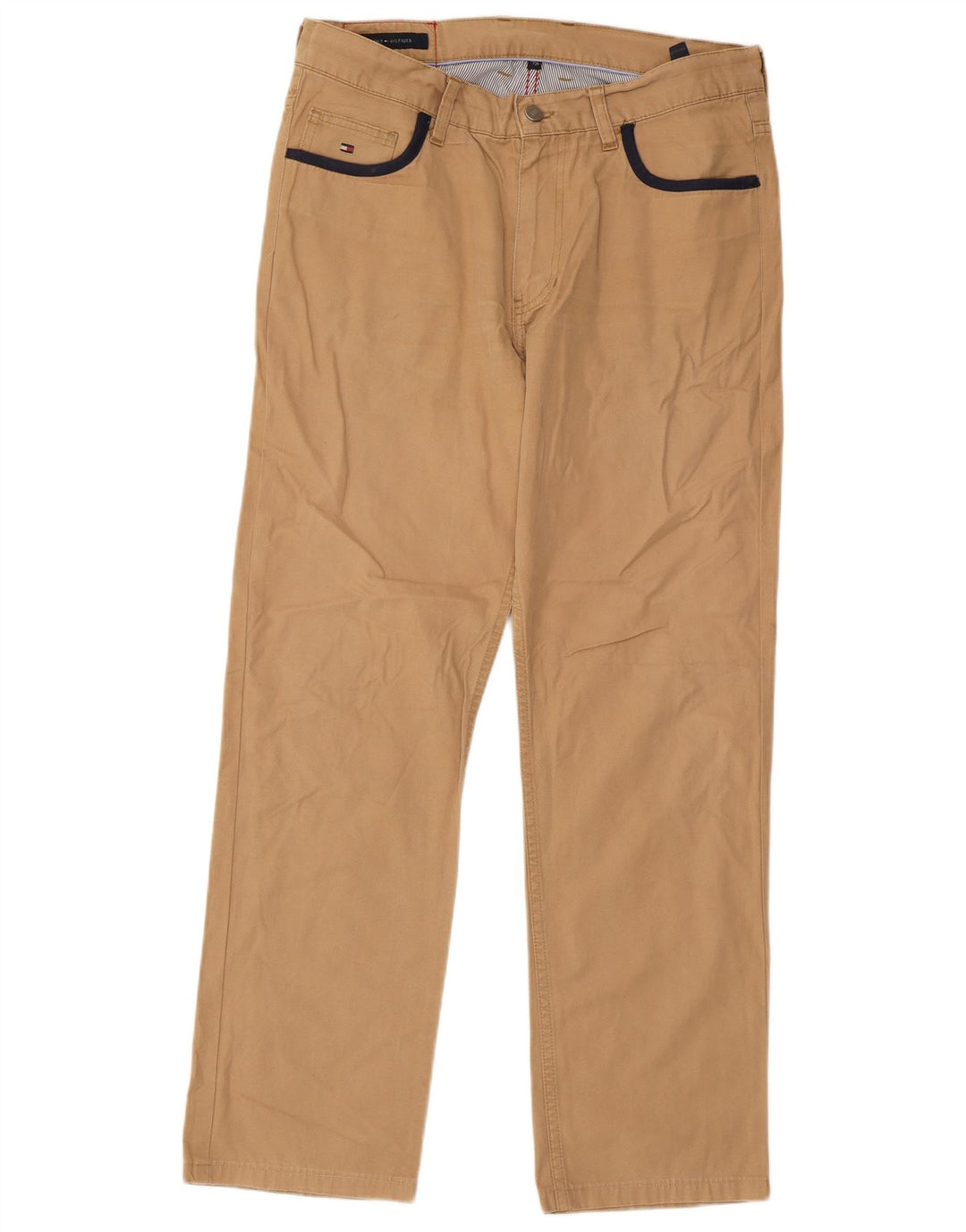 TOMMY HILFIGER Pantaloni casual drepti pentru bărbați W33 L29 bumbac bej