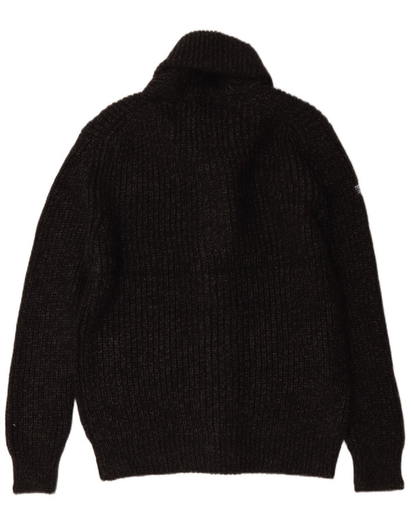 Pulover cardigan pentru bărbați Superdry IT 54 XL gri acrilic cu pete