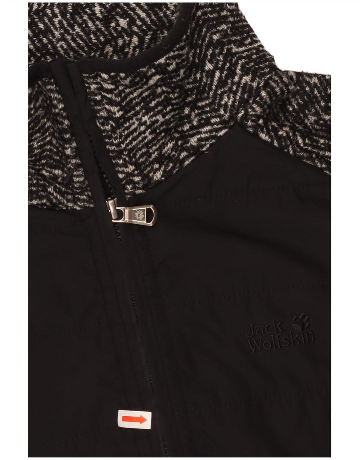 Jachetă de trening pentru femei JACK WOLFSKIN UK 14/16 Large Black Herringbone