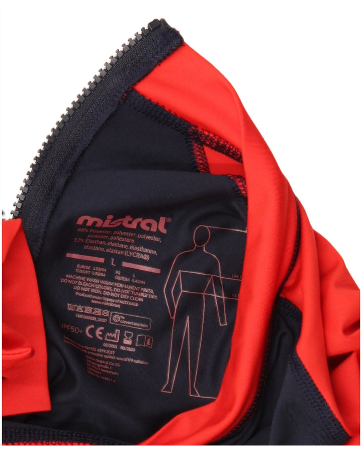 Top grafic pentru bărbați Mistral cu mânecă lungă, mare, albastru, poliester color bloc