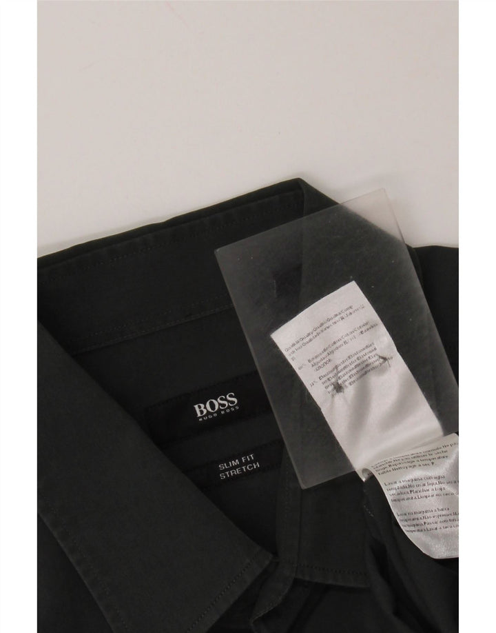 Cămașă pentru bărbați HUGO BOSS Slim Fit Mărimea 40 Bumbac verde mediu