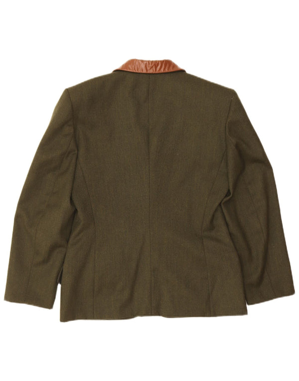 Blazer Vintage pentru femei cu 4 nasturi IT 42 Medium Green Colorblock