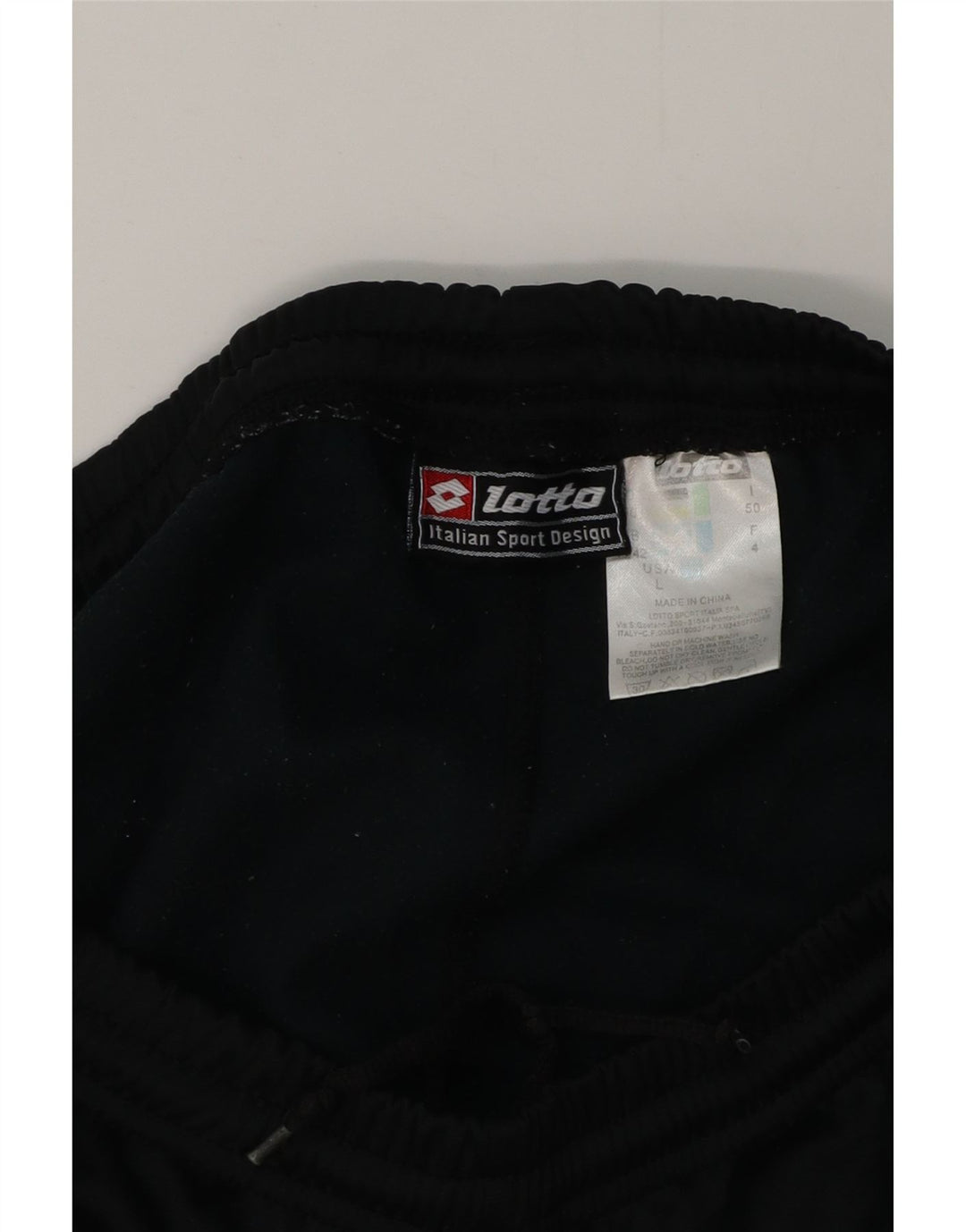 Pantaloni de trening Lotto pentru bărbați Marea Britanie 40/42 Poliester color bloc negru mare