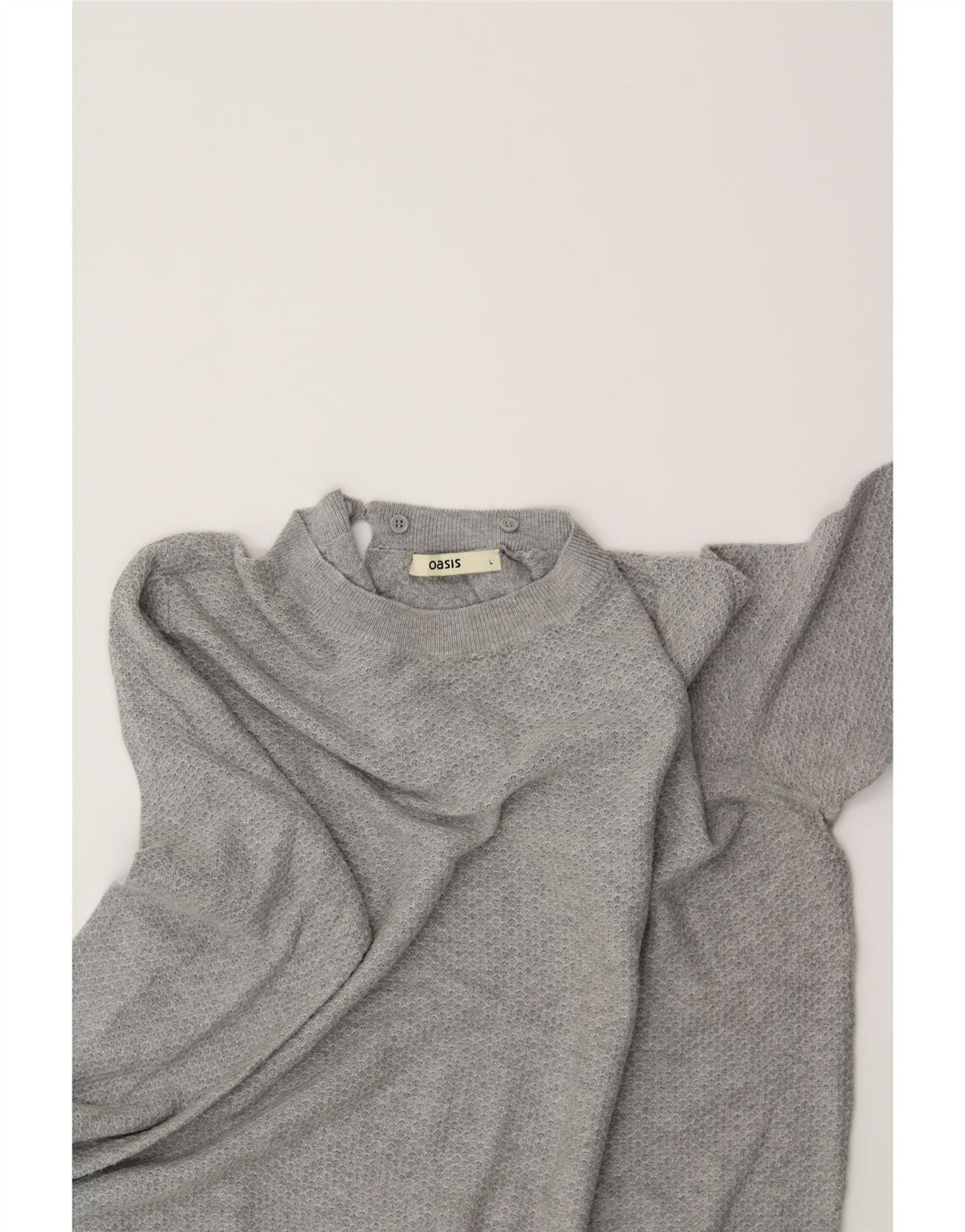 OASIS Womens Crew Neck Jumper Sweater UK 16 Large Grey Vintage Oasis and Second-Hand Oasis from Messina Hembry 