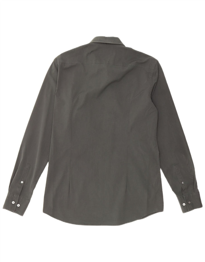 Cămașă pentru bărbați HUGO BOSS Slim Fit Mărimea 40 Bumbac verde mediu