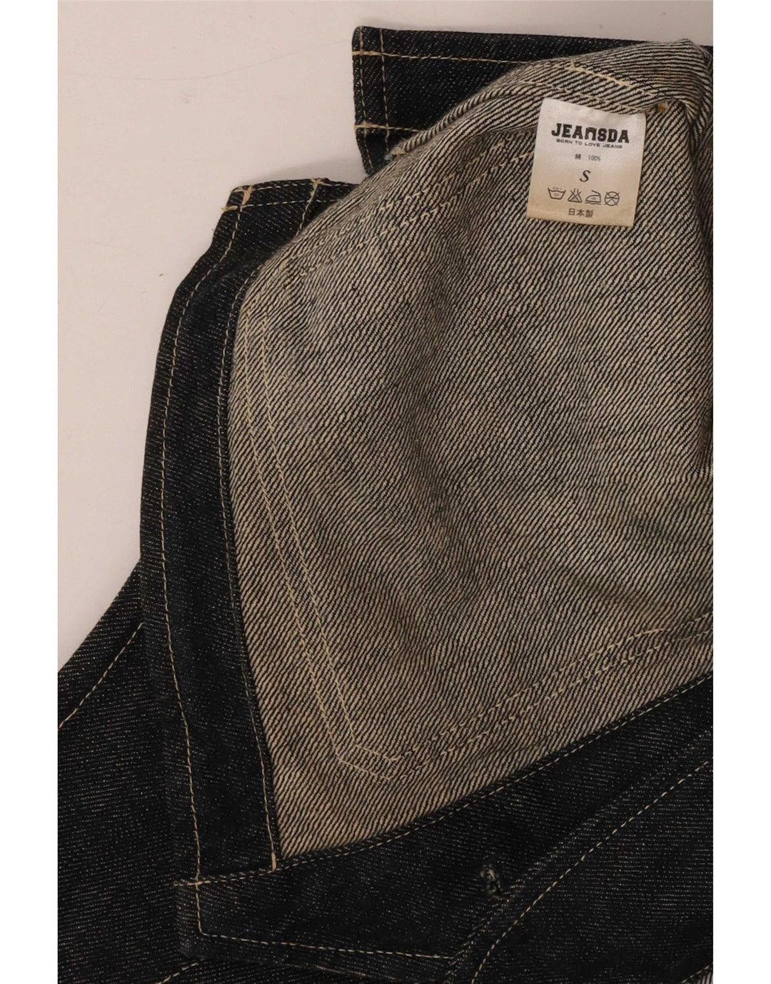 Vestă de blugi vintage pentru bărbați, mică, bleumarin
