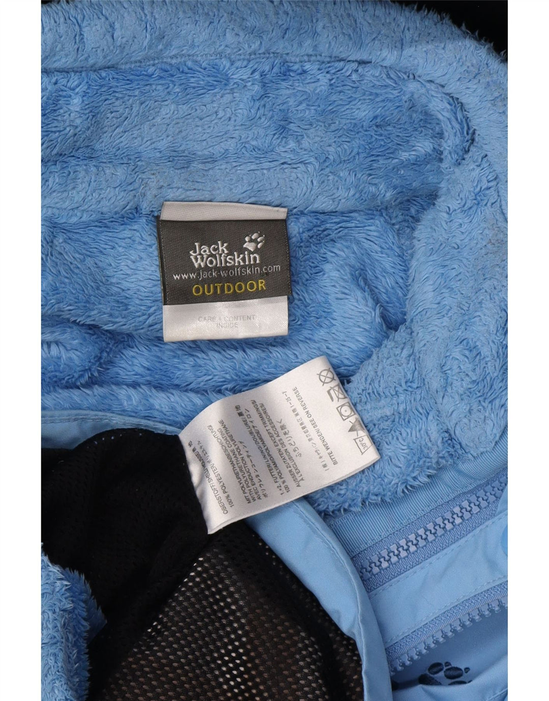 JACK WOLFSKIN Jachetă de vânt cu glugă pentru femei UK 12 Poliester albastru mediu
