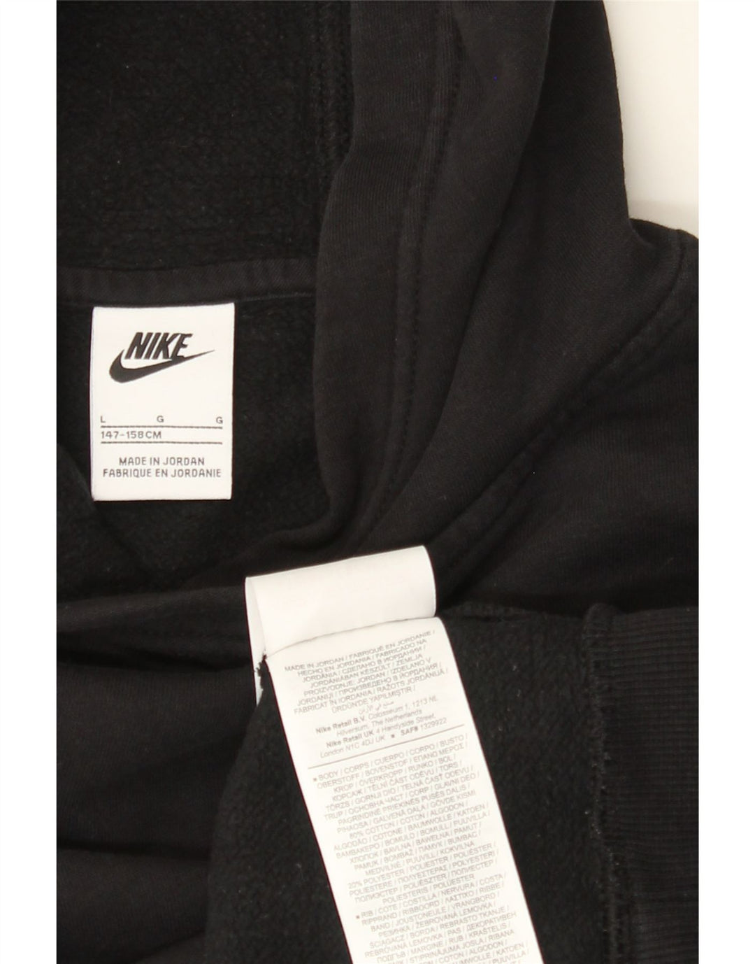 Pulover NIKE pentru băieți, 12-13 ani, mare, negru, bumbac