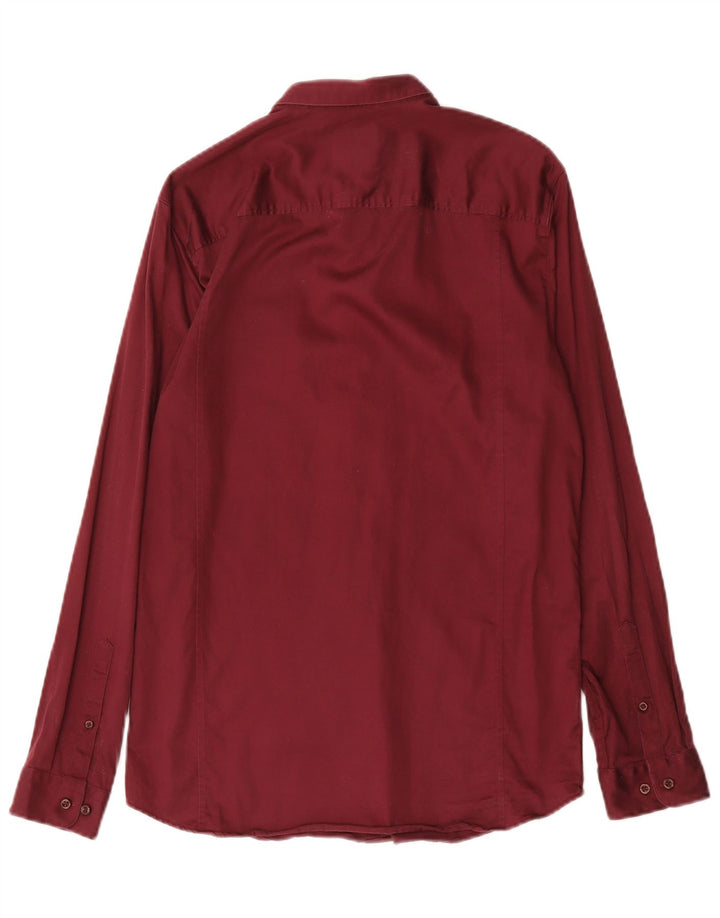 Cămașă pentru bărbați Jack & Jones Mărimea 40 Bumbac Burgundy Mediu