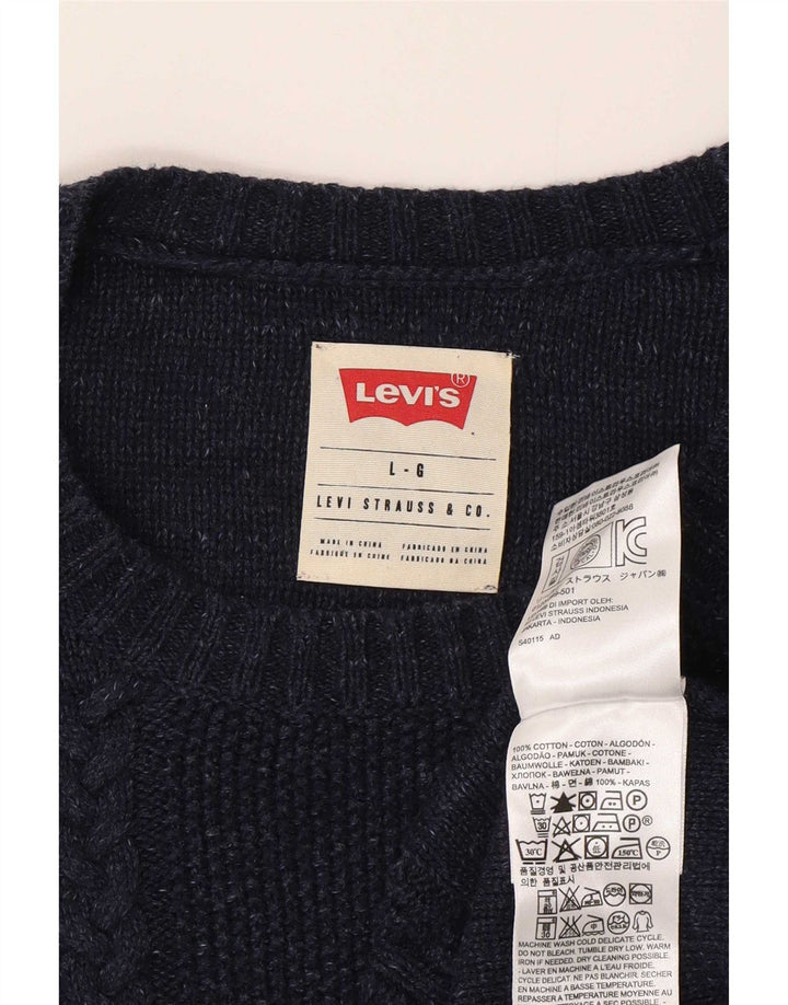 Pulover pentru bărbați Levi's Crew Deck Pulover mare, albastru bleumarin, bumbac
