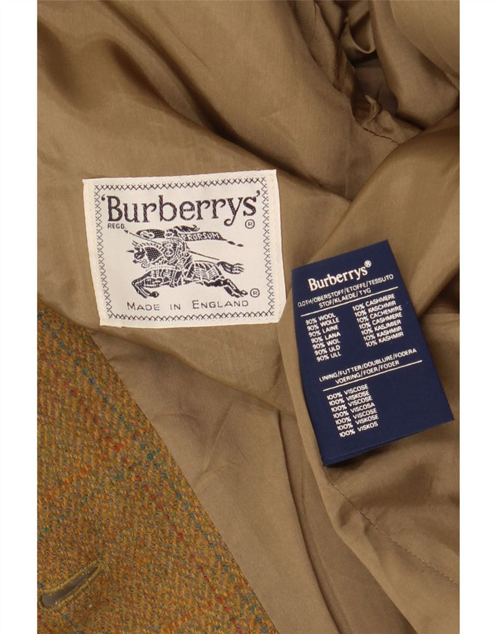 Jachetă BURBERRY pentru femei, cu 2 nasturi, UK 12, lână cu carouri, bej mediu