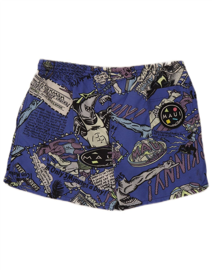 Pantaloni scurți de înot grafic Maui and Sons pentru bărbați, nailon albastru mediu