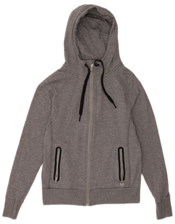 Pulover pentru femei Marks & Spencer, cu fermoar, cu capota, UK 8, mic, gri, pete