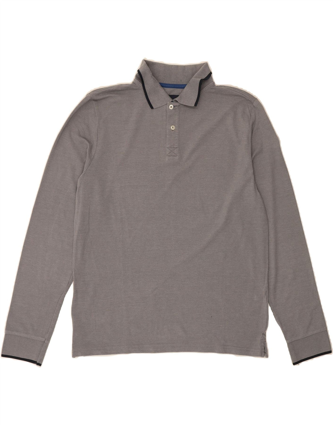 NORTH SAILS Mens Long Sleeve Polo Shirt Medium Grey Cotton Vintage North Sails and Second-Hand North Sails from Messina Hembry 