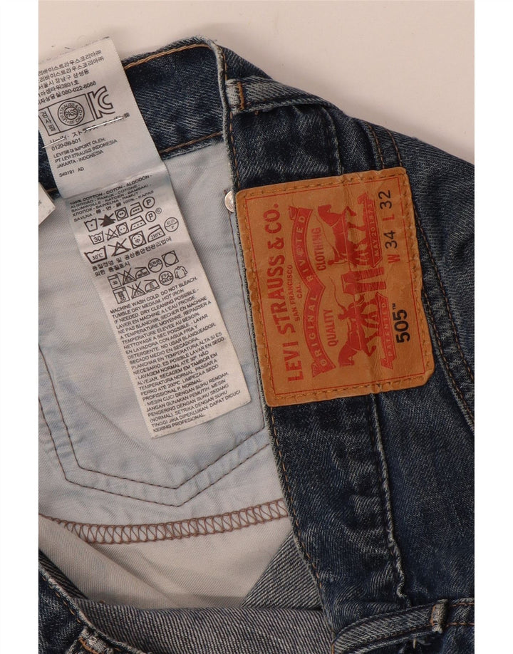Blugi drepti pentru bărbați Levi's 505 W34 L32 Bumbac albastru