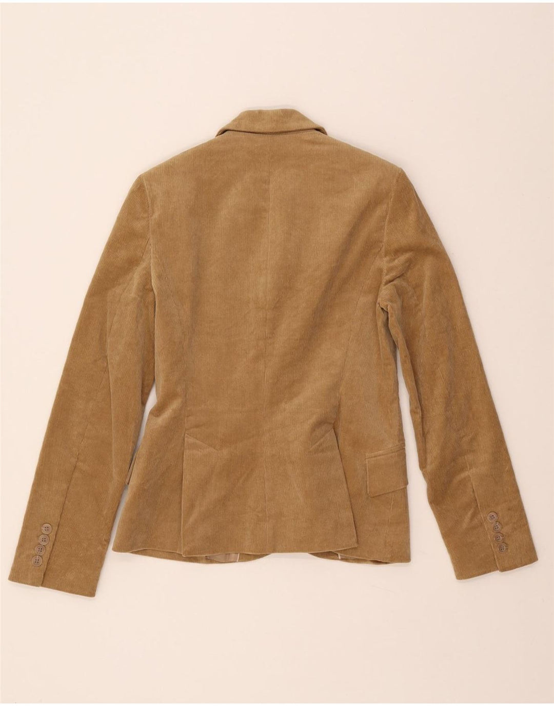 Jachetă ZARA pentru femei, cu 2 nasturi, din velur, EU 38, bumbac maro mic