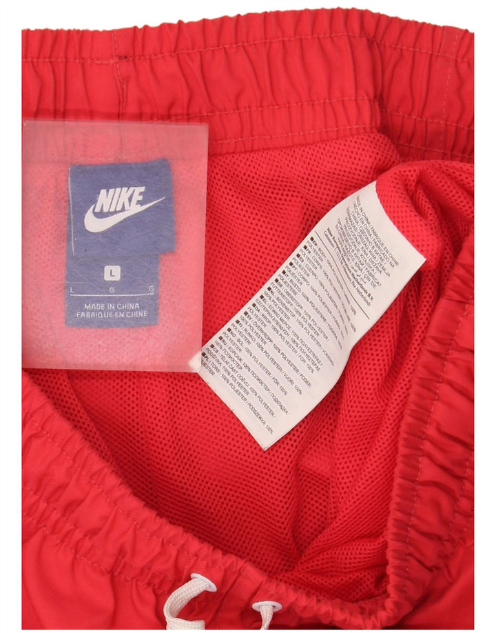 Pantaloni scurți de înot Nike pentru bărbați din poliester roșu mare