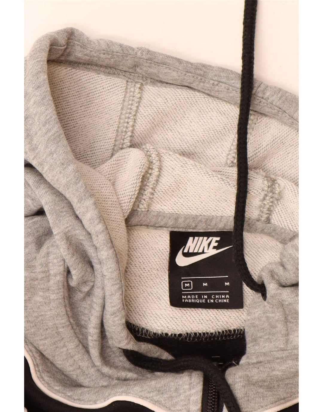 Pulover NIKE Crop Hoodie pentru femei UK 14 Medium Gri Bumbac Colorblock