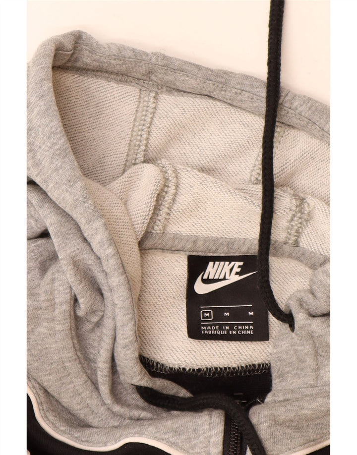 Pulover NIKE Crop Hoodie pentru femei UK 14 Medium Gri Bumbac Colorblock