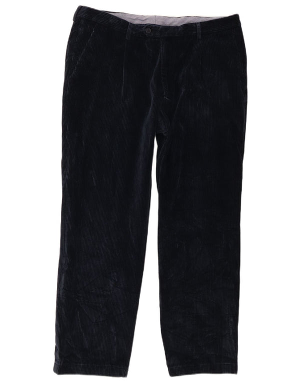 BIANCHI Pantaloni drepti pentru bărbați din velur IT 52 XL W34 L27 bleumarin bumbac