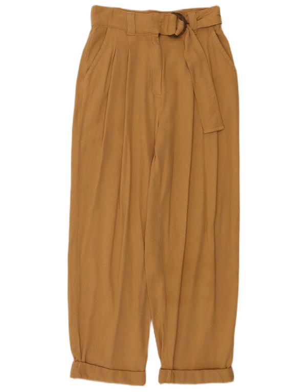 Topshop Pantaloni tăiați cu talie înaltă pentru femei UK 8 Small W26 L25 Bej